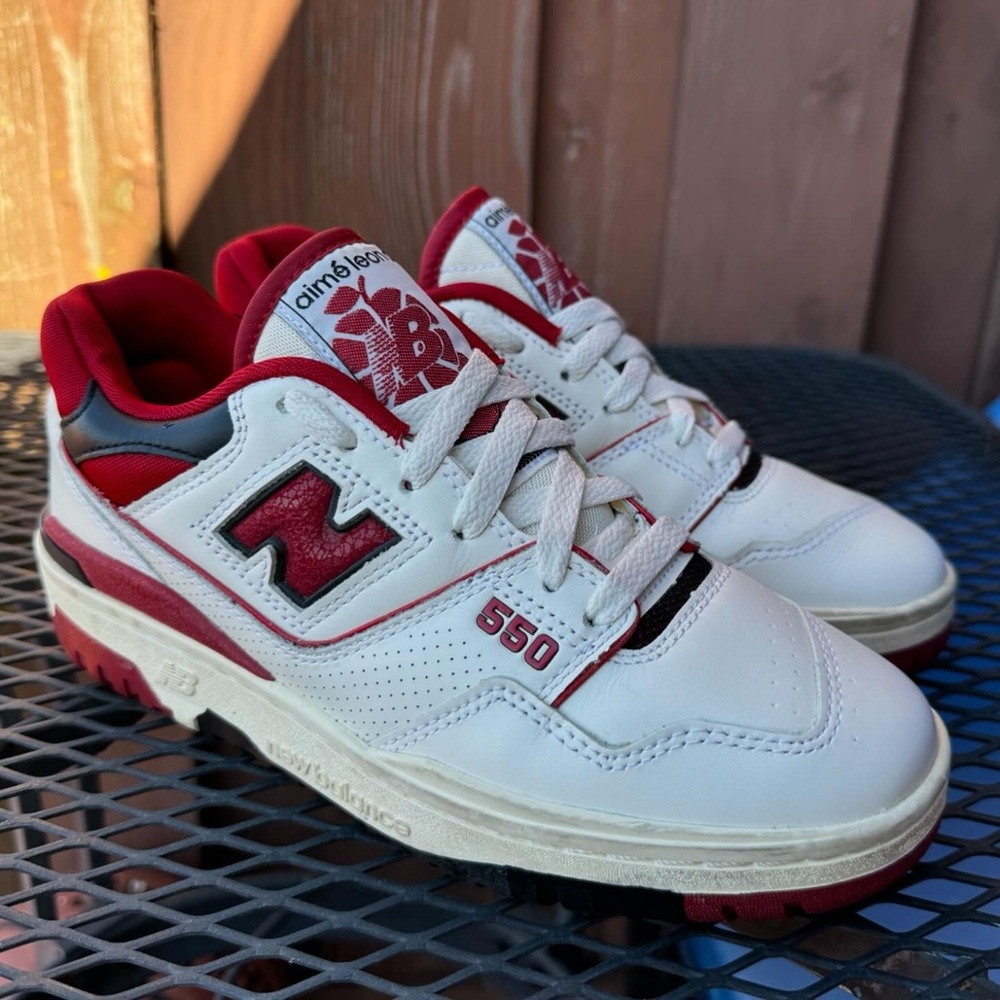 New Balance 550 White Red Aime Leon Dore Sneakers